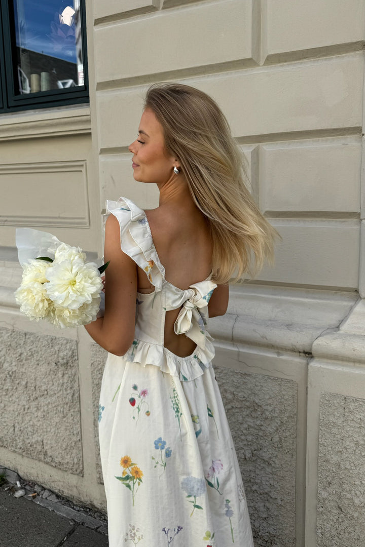 Melba Dress Off White Flower Print