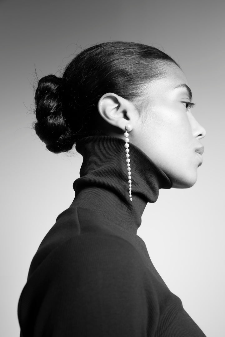 The Long Pearl Earrings Cream