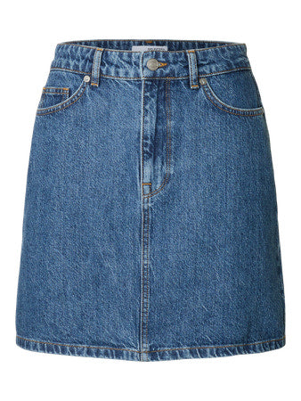 Harper Hw Short Skirt Medium Blue Denim