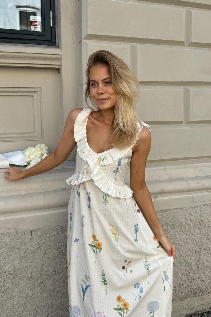 Melba Dress Off White Flower Print