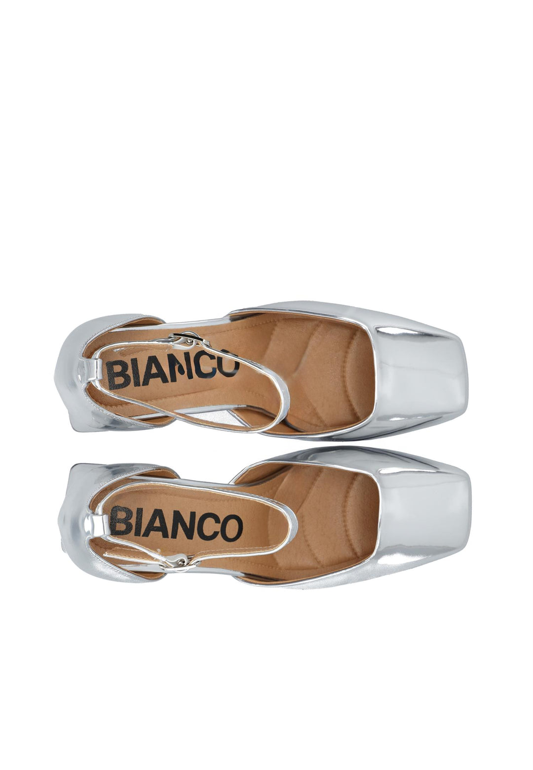Biajoyce D'Orsay Pump Faux Leather Silver Mirror