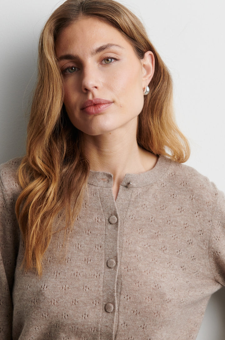 Amala Knit Cardigan Mid Brown Melange