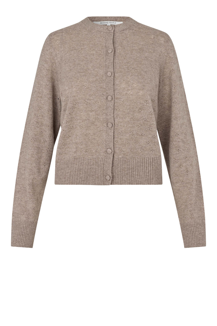 Amala Knit Cardigan Mid Brown Melange