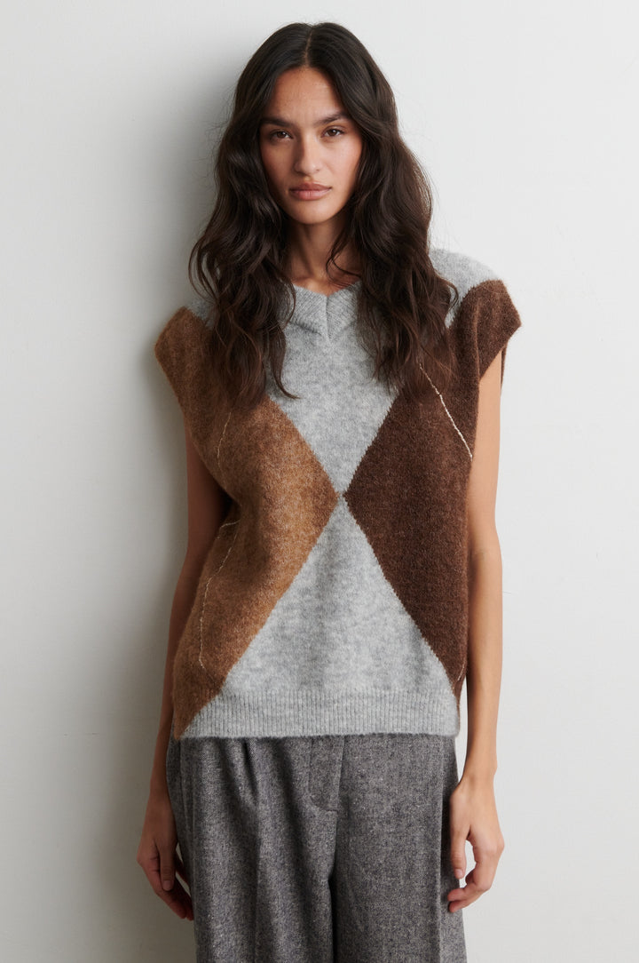 Forca Knit Vest Light Grey Melange