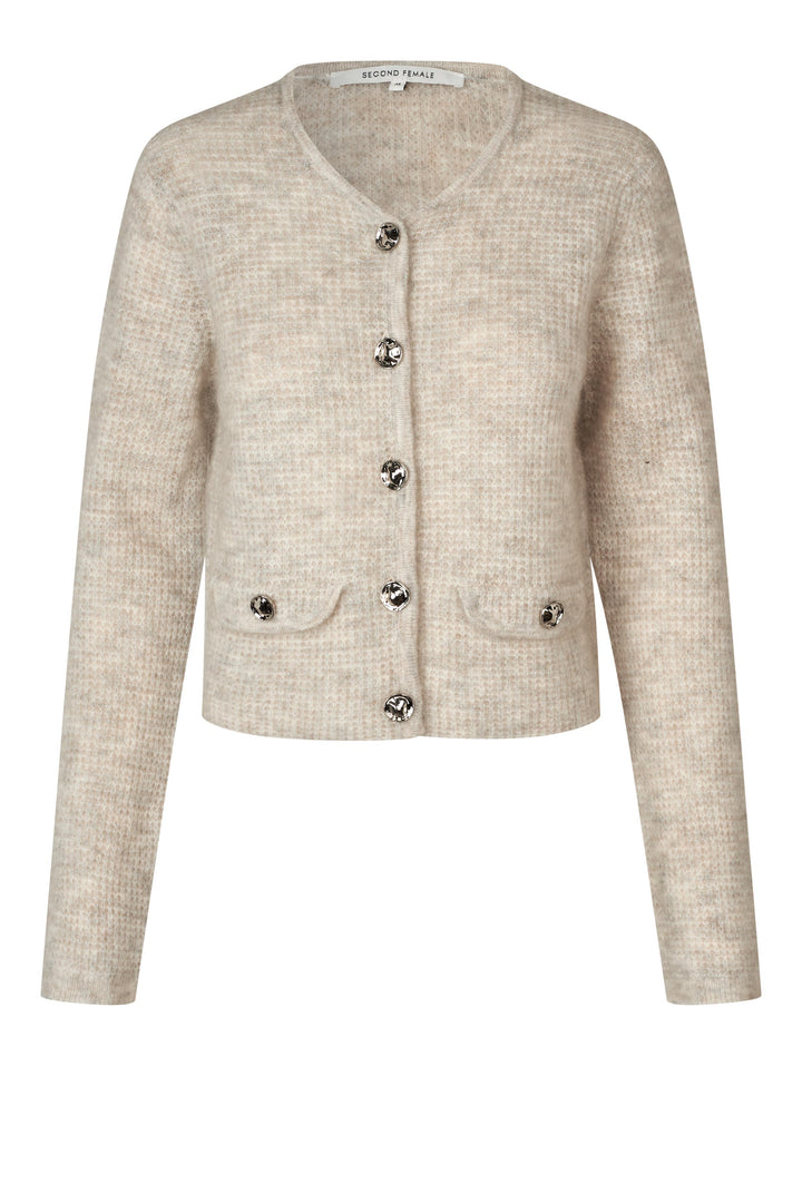 Andrea Knit Structure Cardigan Birch