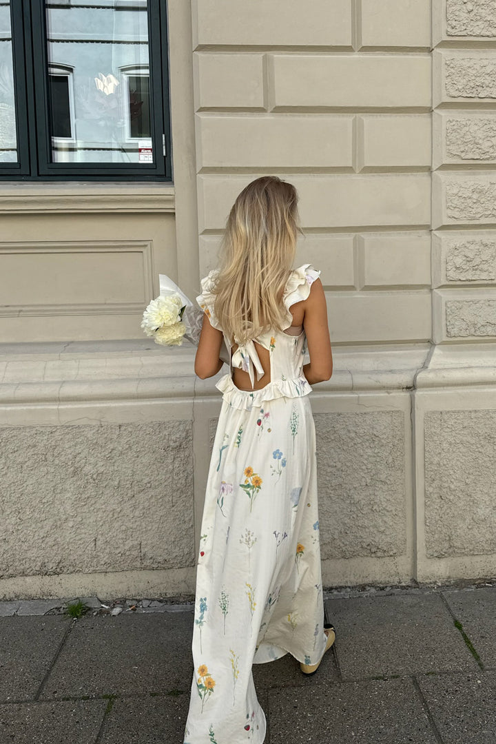 Melba Dress Off White Flower Print
