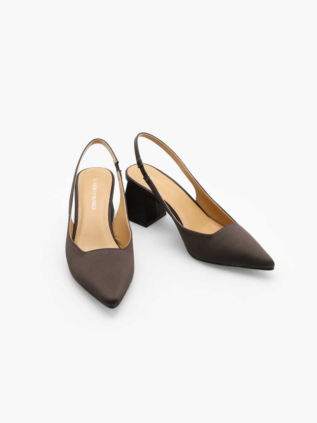 Pia Sling-back Satin Kaffe
