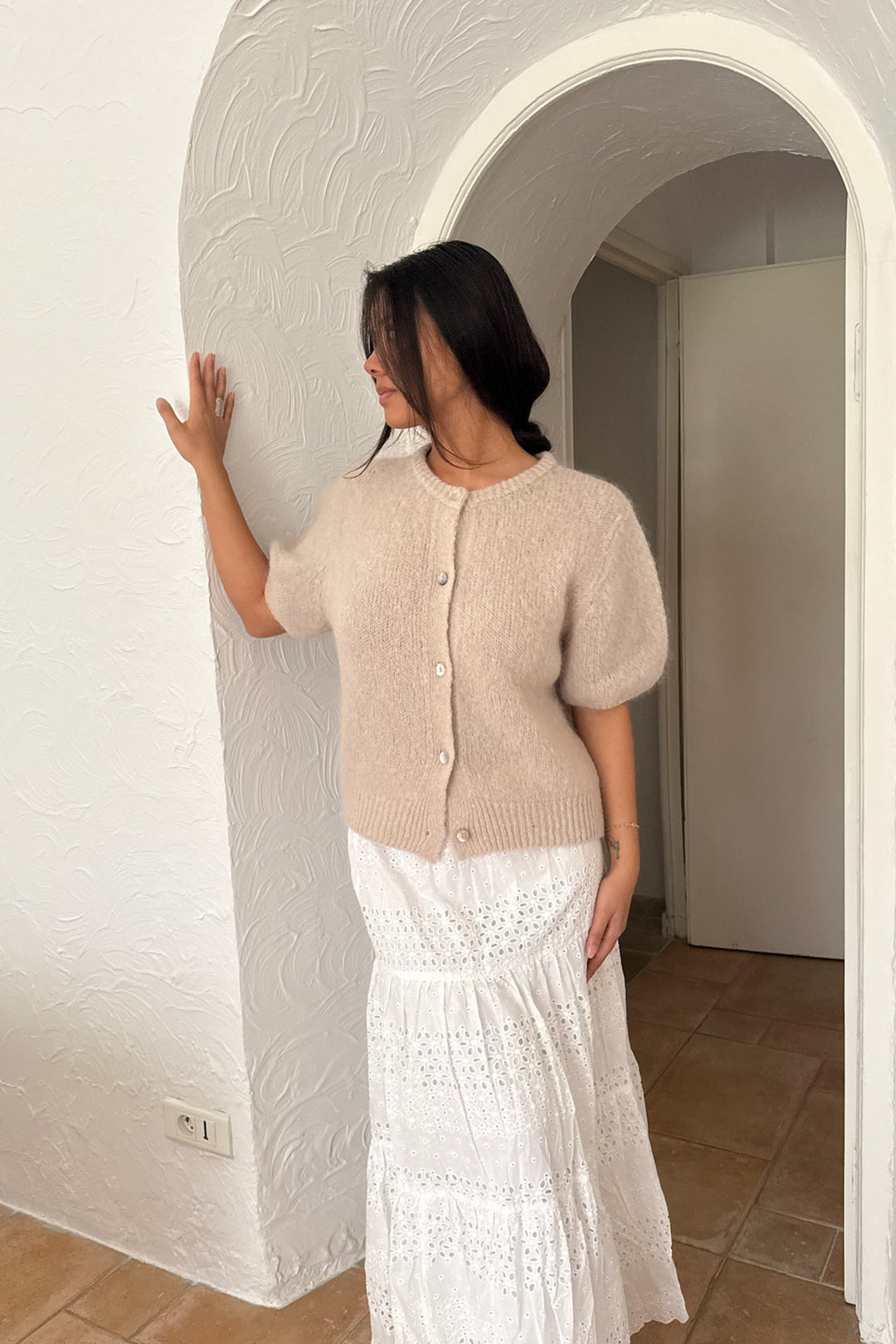 Ida Ss Cardigan Beige