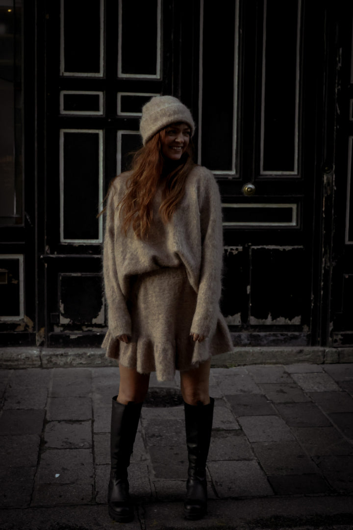 Boxy Beanie Beige Melange
