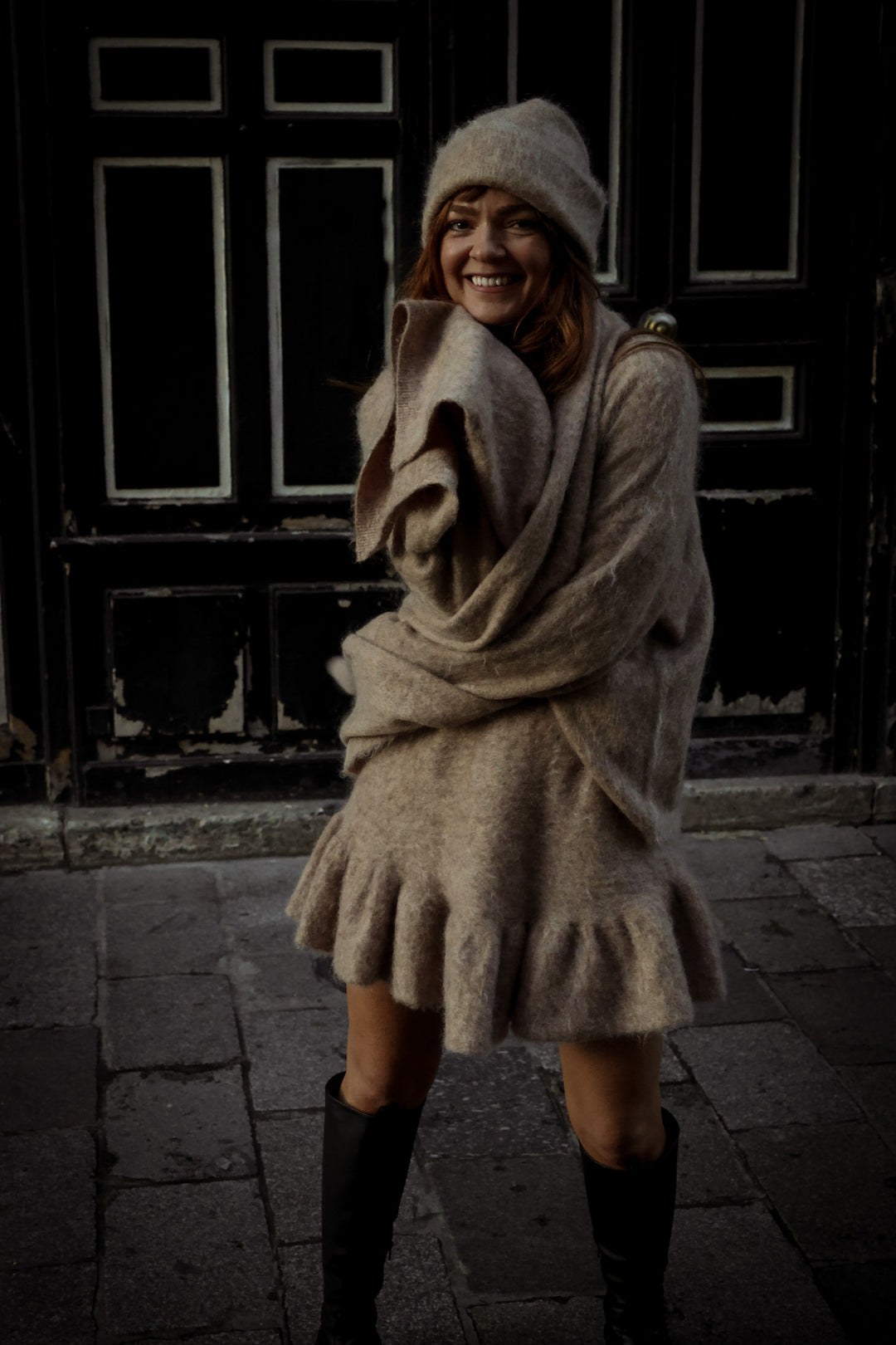 Boxy XL Scarf Beige Melange