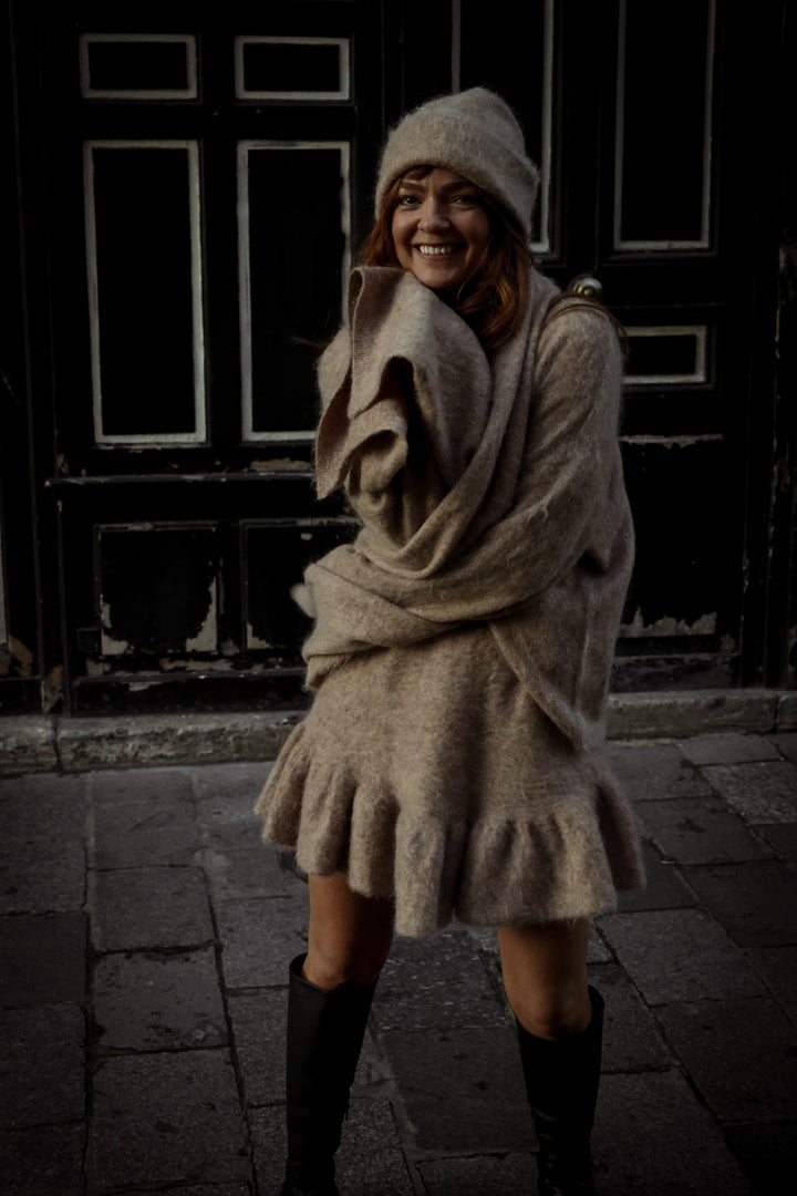 Boxy XL Scarf Beige Melange