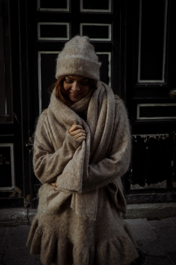 Boxy XL Scarf Beige Melange