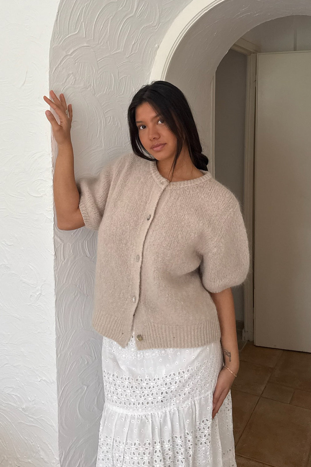 Ida Ss Cardigan Beige