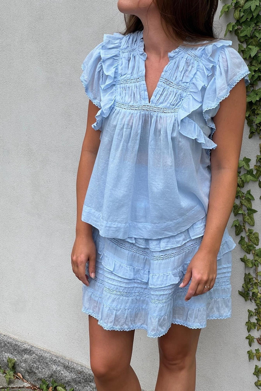 Jayla S Voile Top Light Blue