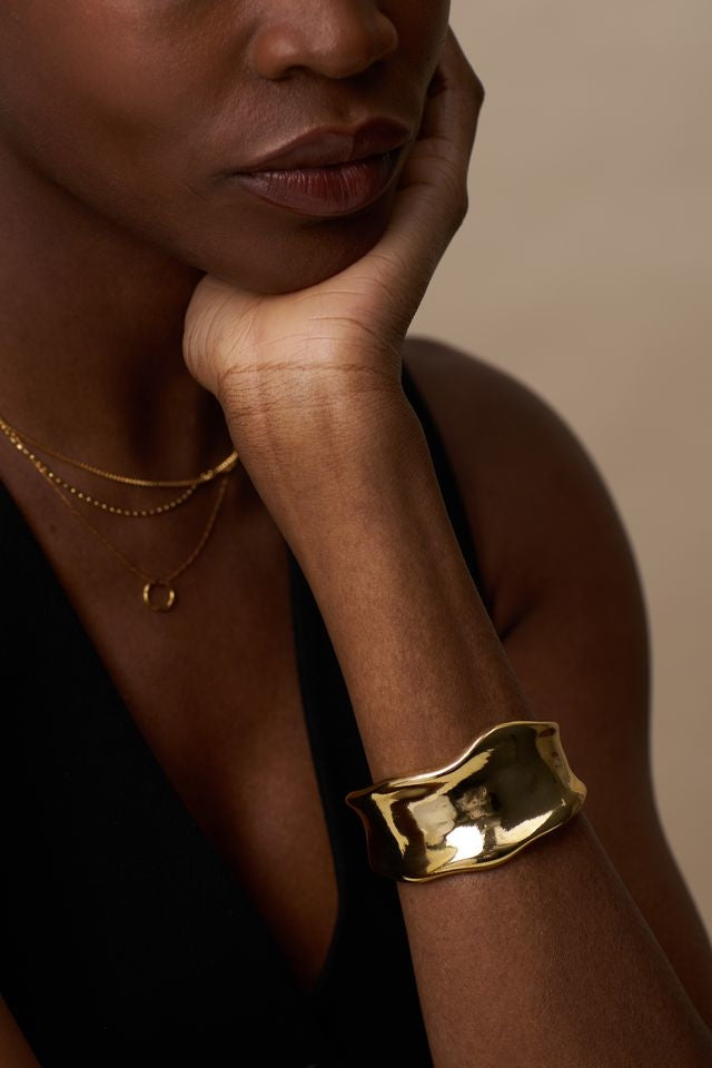 Statement Organic Molten Metal Cuff Pale Gold