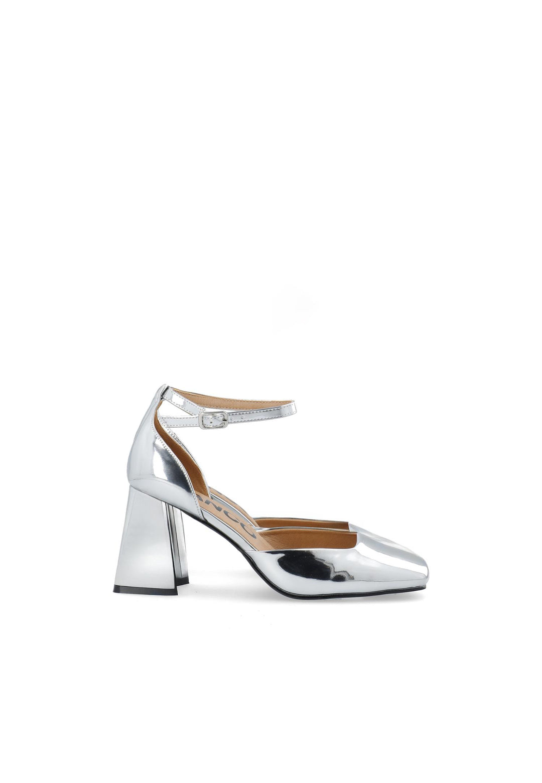 Biajoyce D'Orsay Pump Faux Leather Silver Mirror