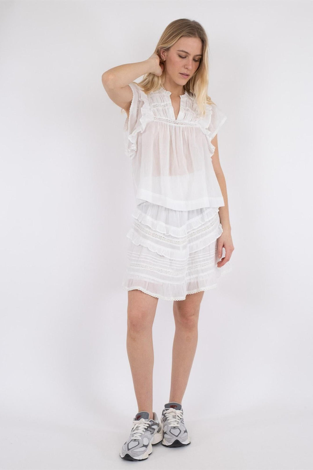 Jayla S Voile Top White