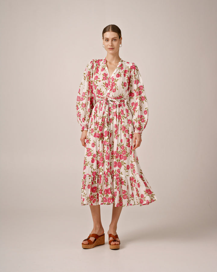 Bohemian Belt Dress Pink Meadow