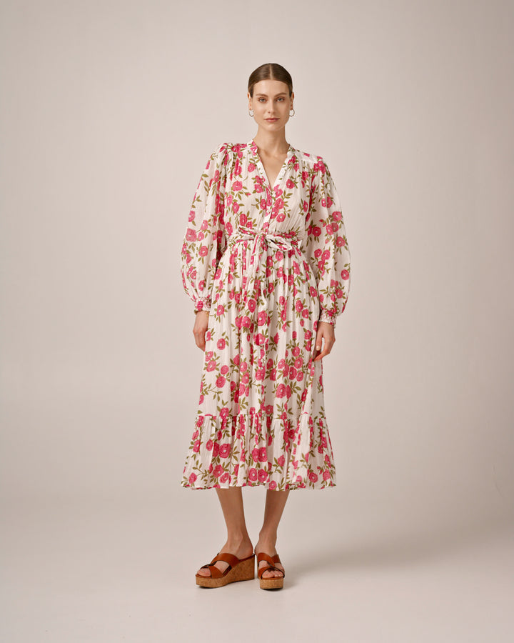 Bohemian Belt Dress Pink Meadow