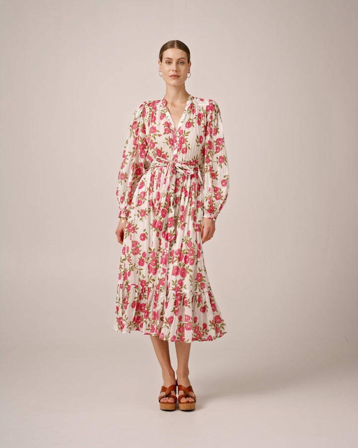 Bohemian Belt Dress Pink Meadow