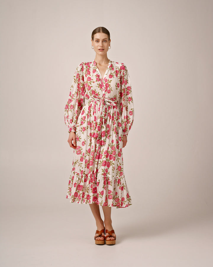 Bohemian Belt Dress Pink Meadow