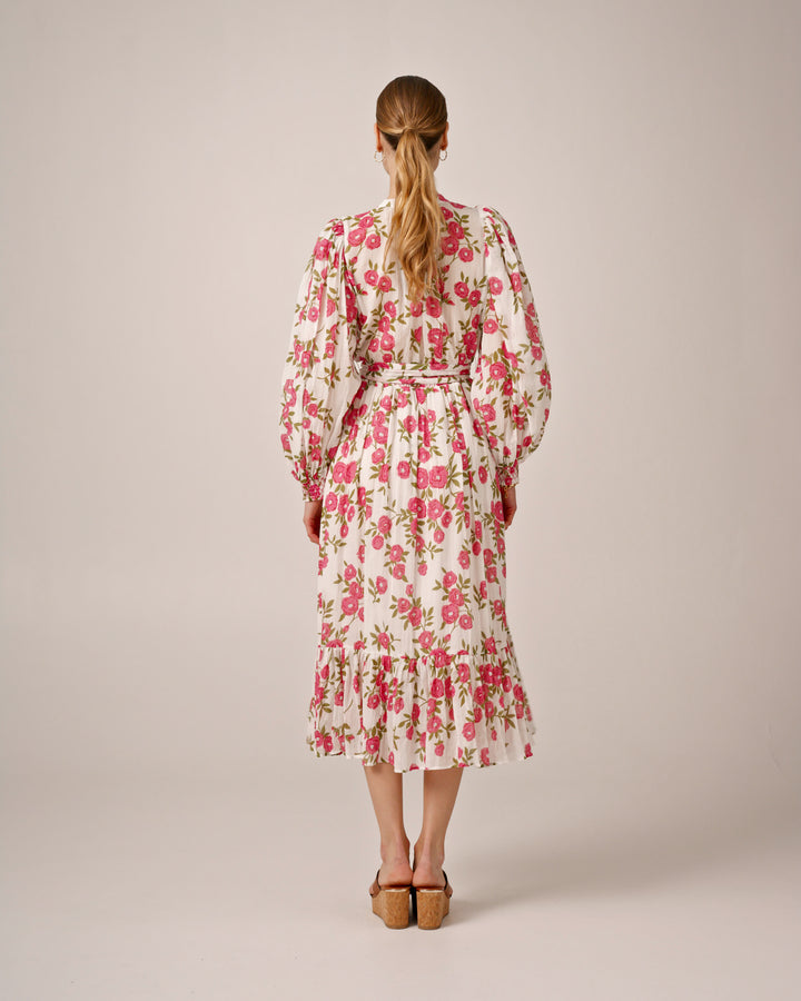 Bohemian Belt Dress Pink Meadow