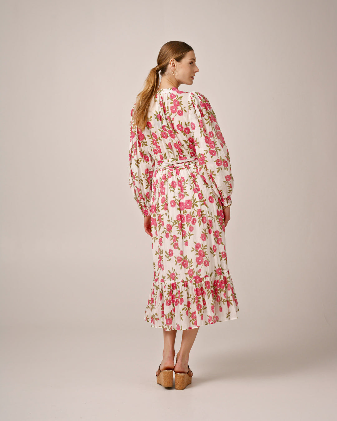 Bohemian Belt Dress Pink Meadow