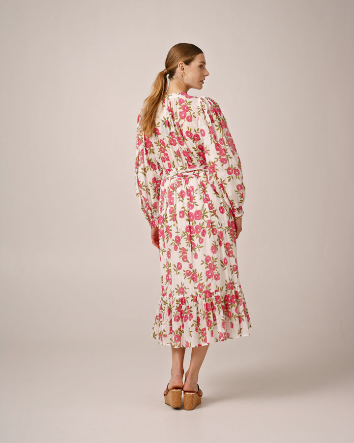 Bohemian Belt Dress Pink Meadow