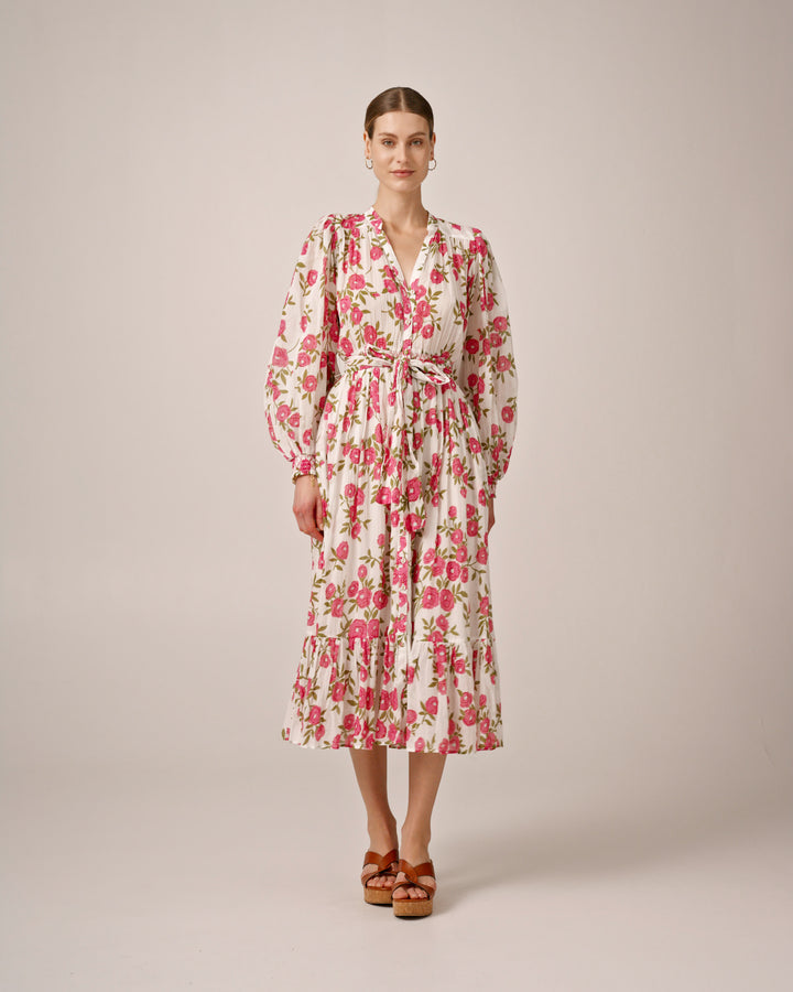 Bohemian Belt Dress Pink Meadow