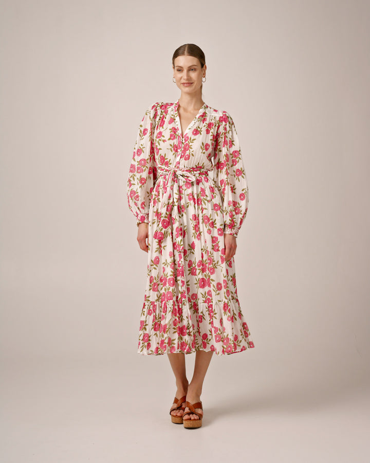 Bohemian Belt Dress Pink Meadow