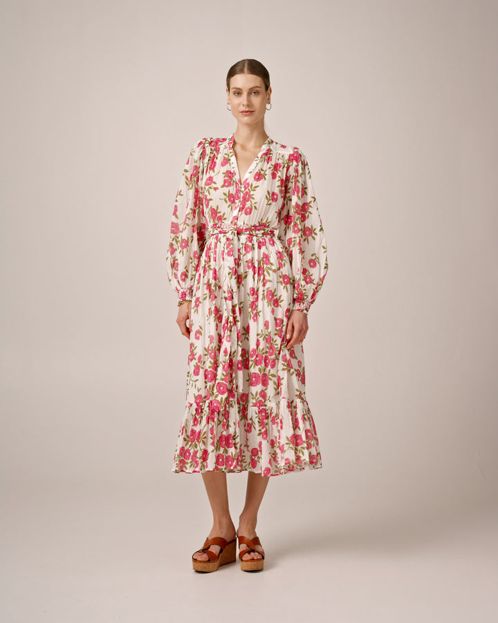 Bohemian Belt Dress Pink Meadow