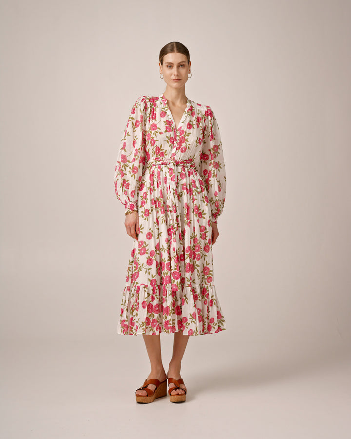 Bohemian Belt Dress Pink Meadow