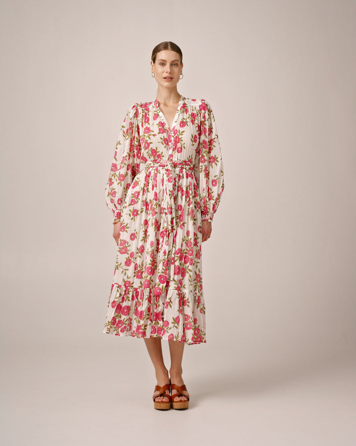 Bohemian Belt Dress Pink Meadow