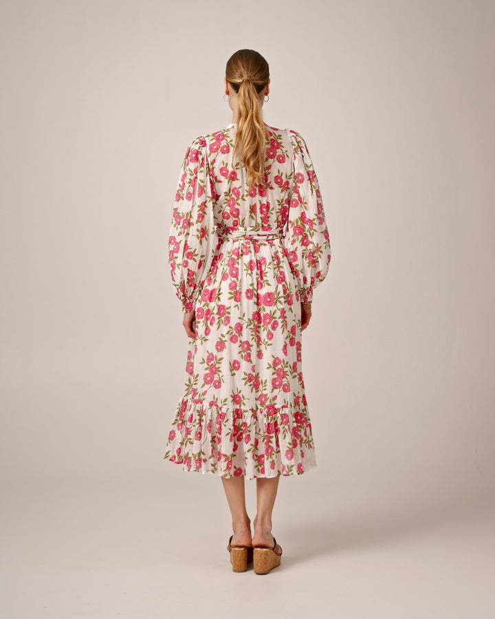 Bohemian Belt Dress Pink Meadow