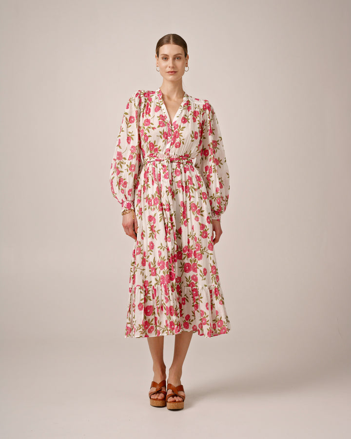 Bohemian Belt Dress Pink Meadow
