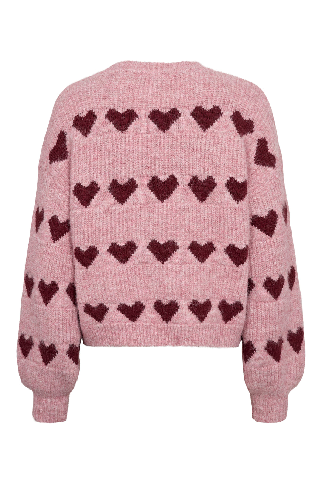 Heart Knit Pullover Bordeaux/Rose