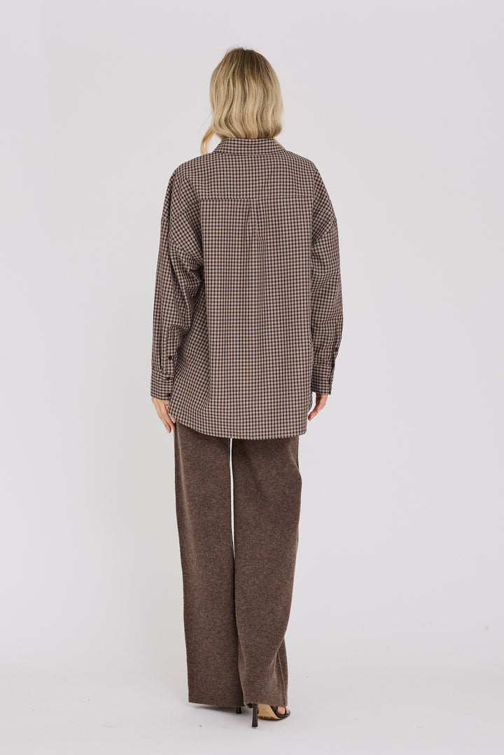 Sonja Check Shirt Dark Brown