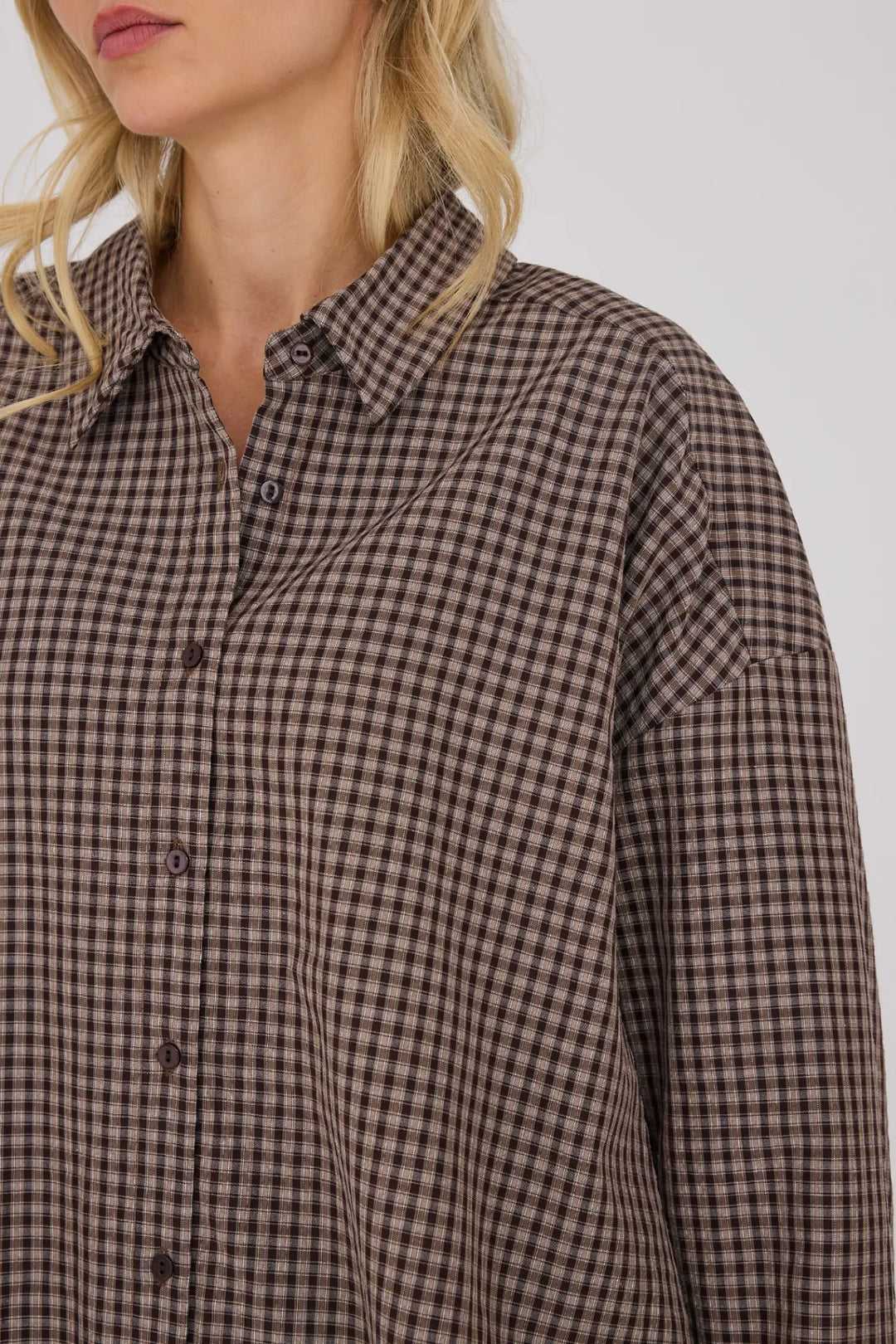 Sonja Check Shirt Dark Brown
