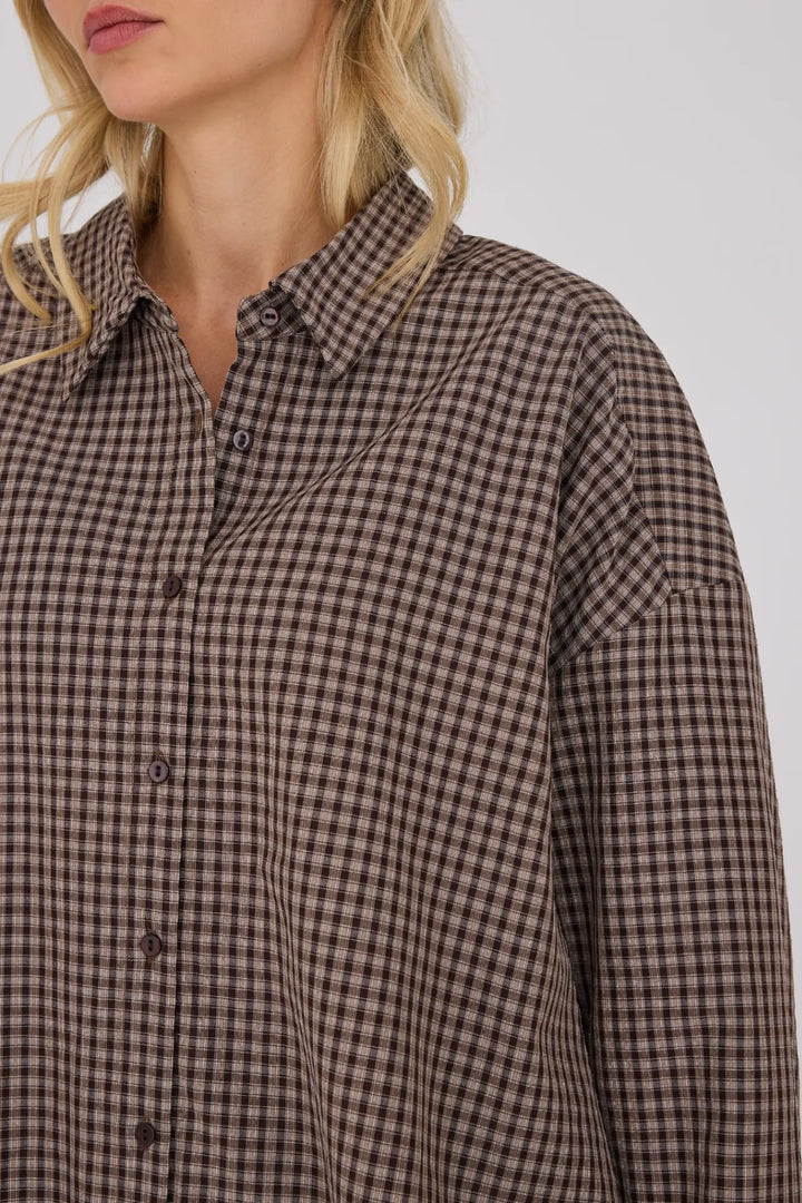 Sonja Check Shirt Dark Brown