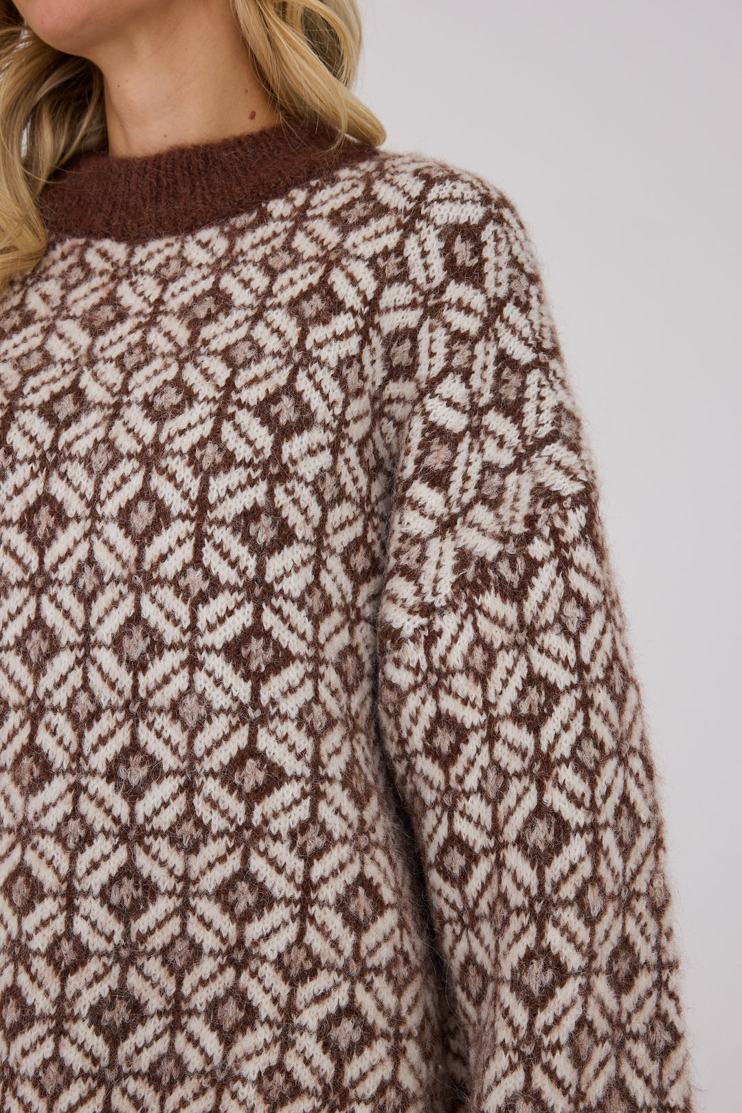 Stavanger Knit Pullover Cream/Brown