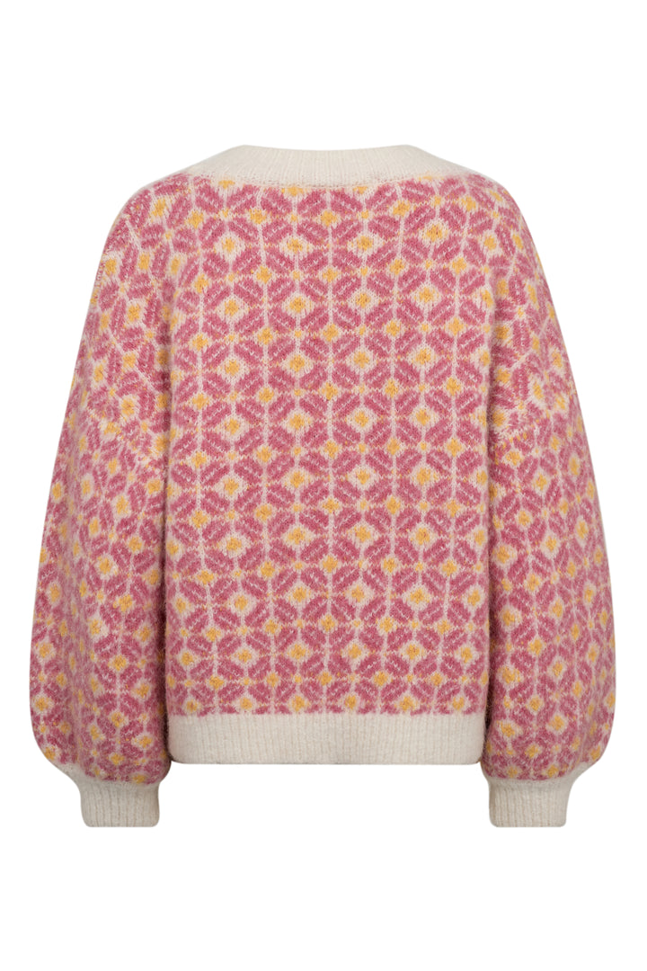 Stavanger Knit Pullover Off White/Pink