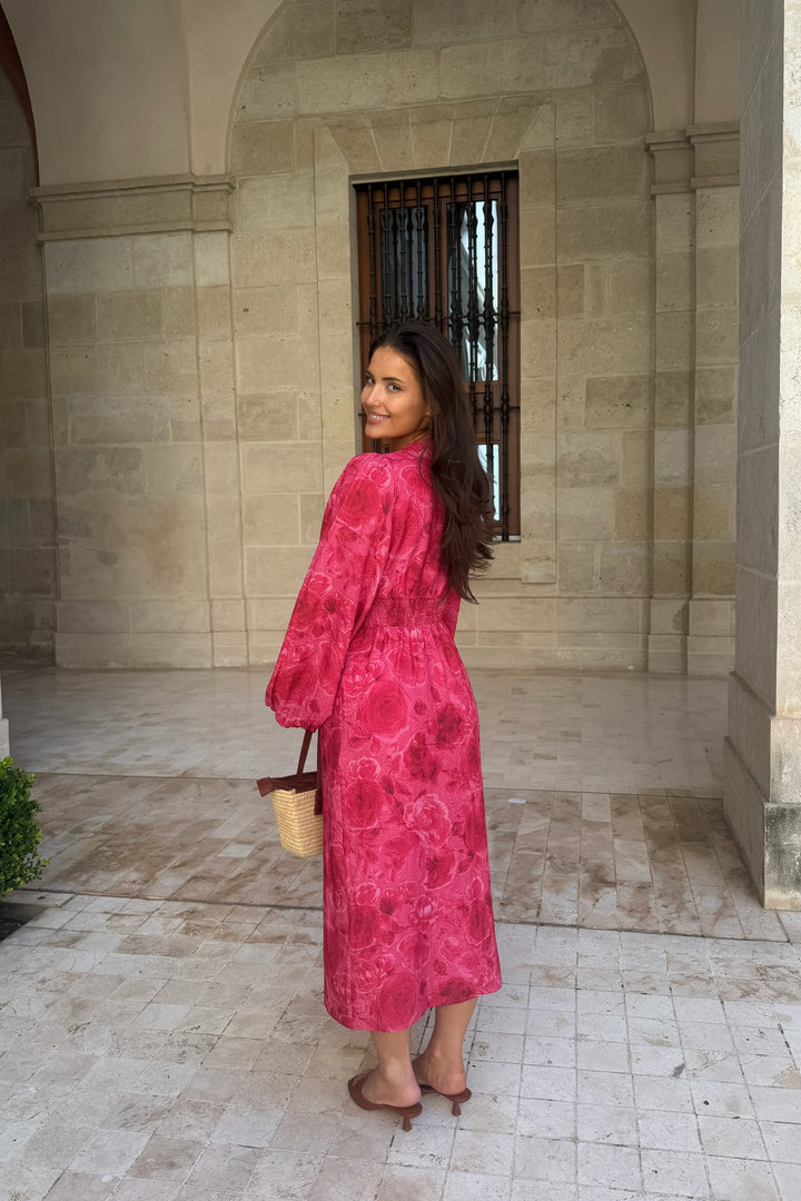 Ada Long Dress Soft Rose Print