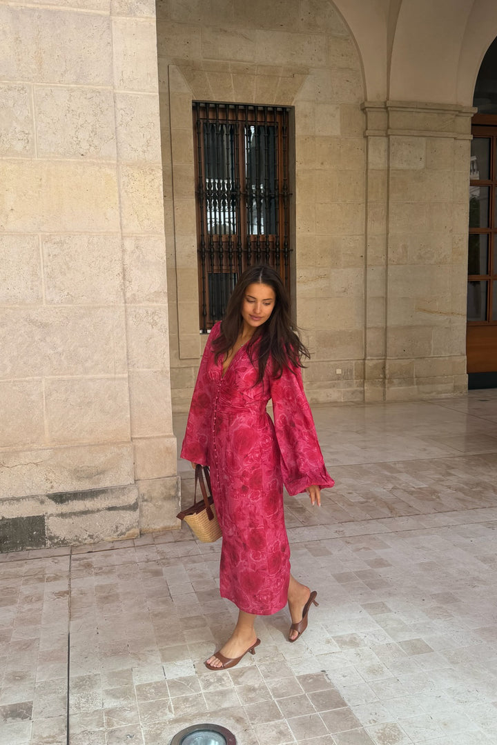 Ada Long Dress Soft Rose Print