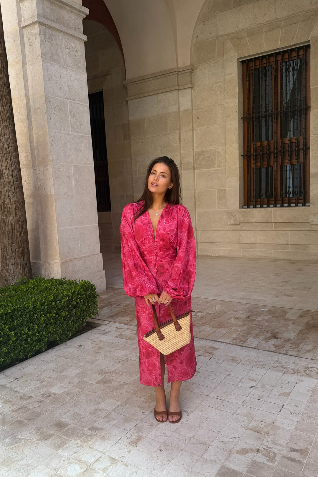Ada Long Dress Soft Rose Print