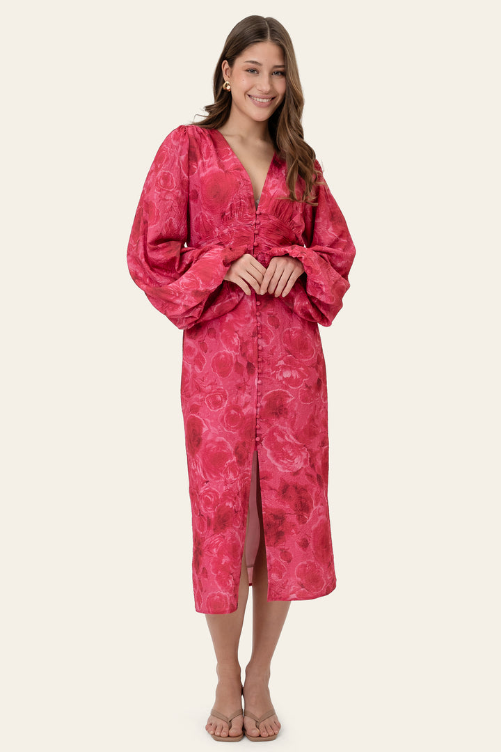 Ada Long Dress Soft Rose Print