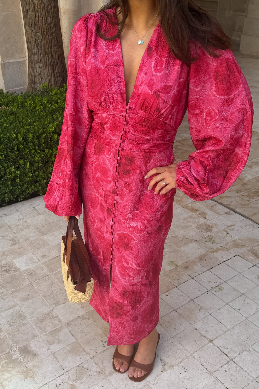 Ada Long Dress Soft Rose Print