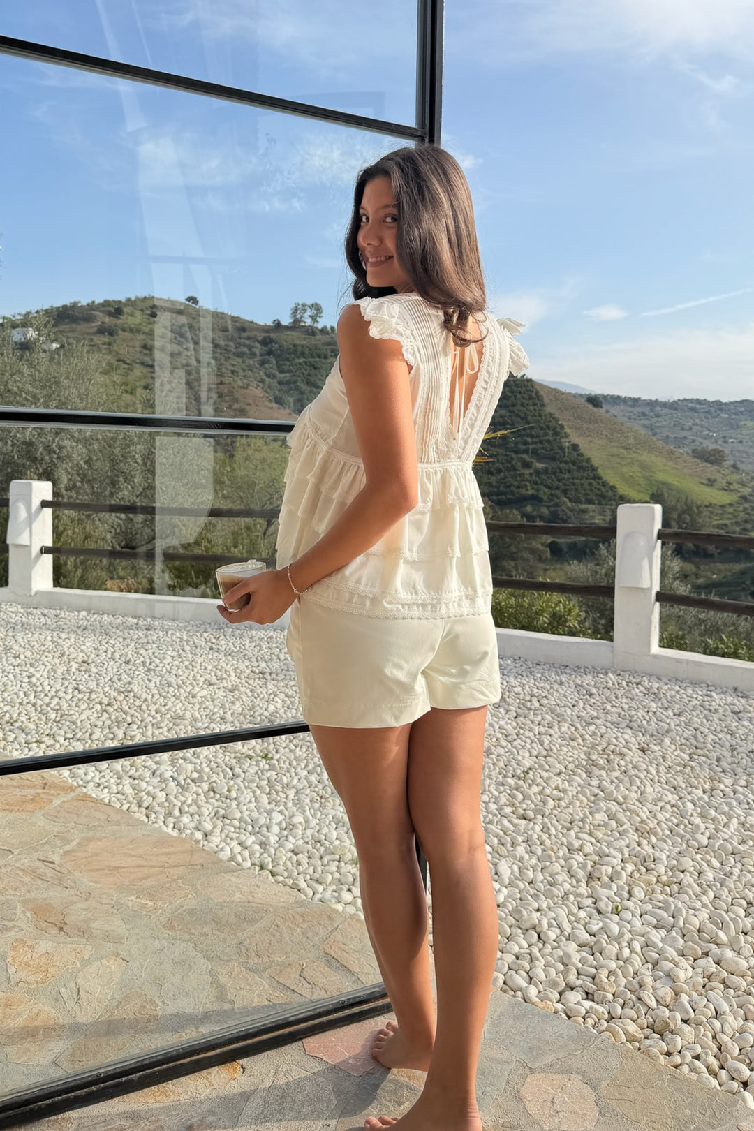 Alva Top White Embroidery
