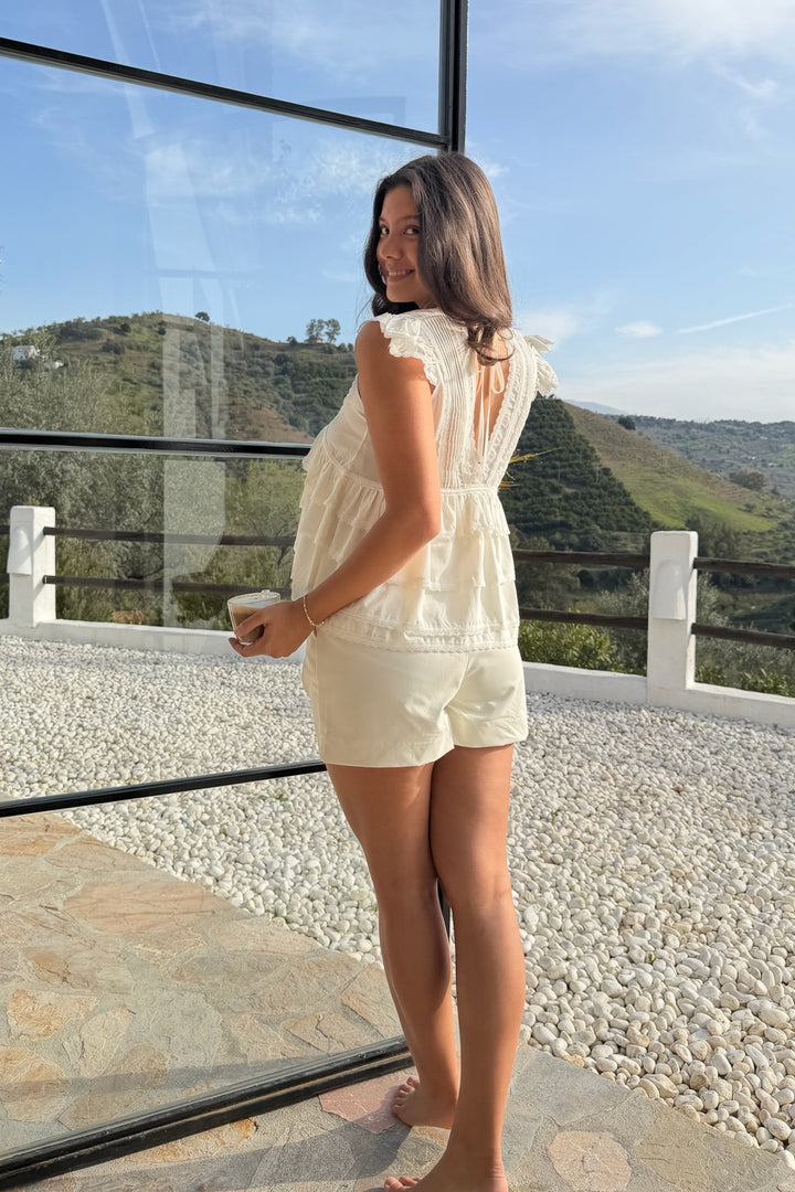 Alva Top White Embroidery