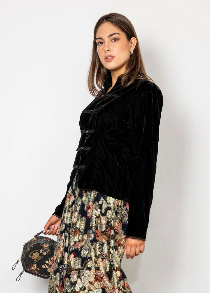 Amora Blouse Velvet Black