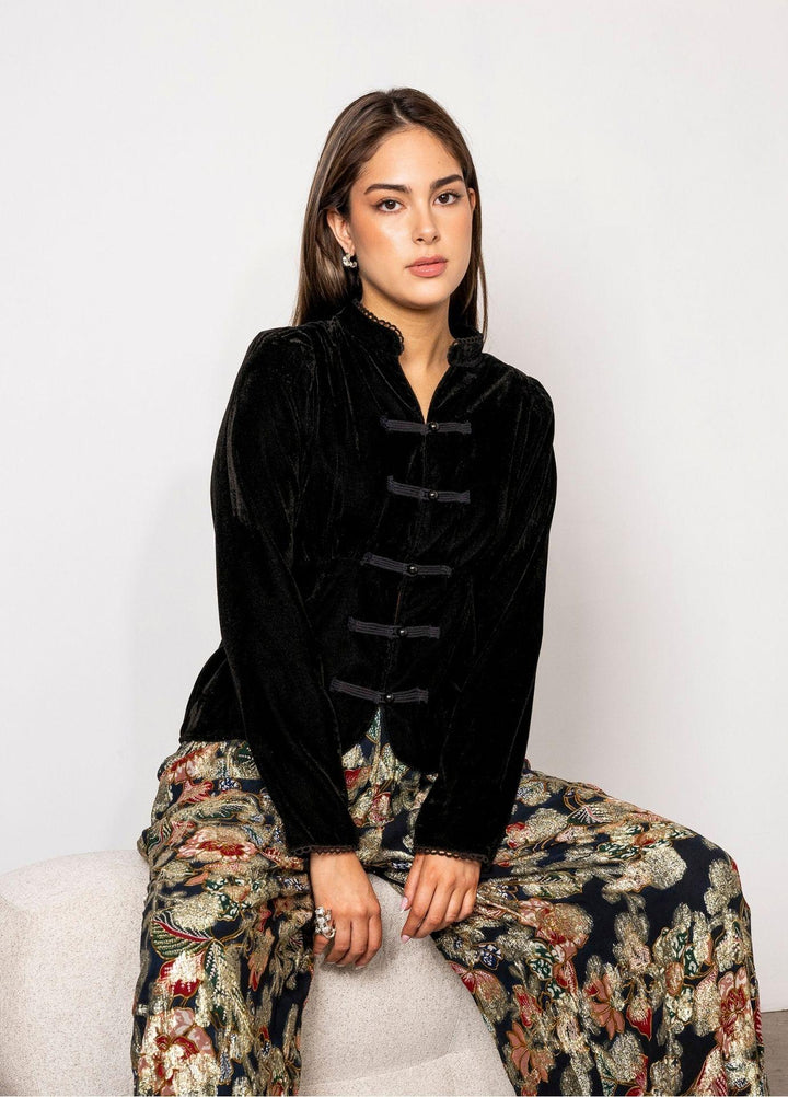 Amora Blouse Velvet Black